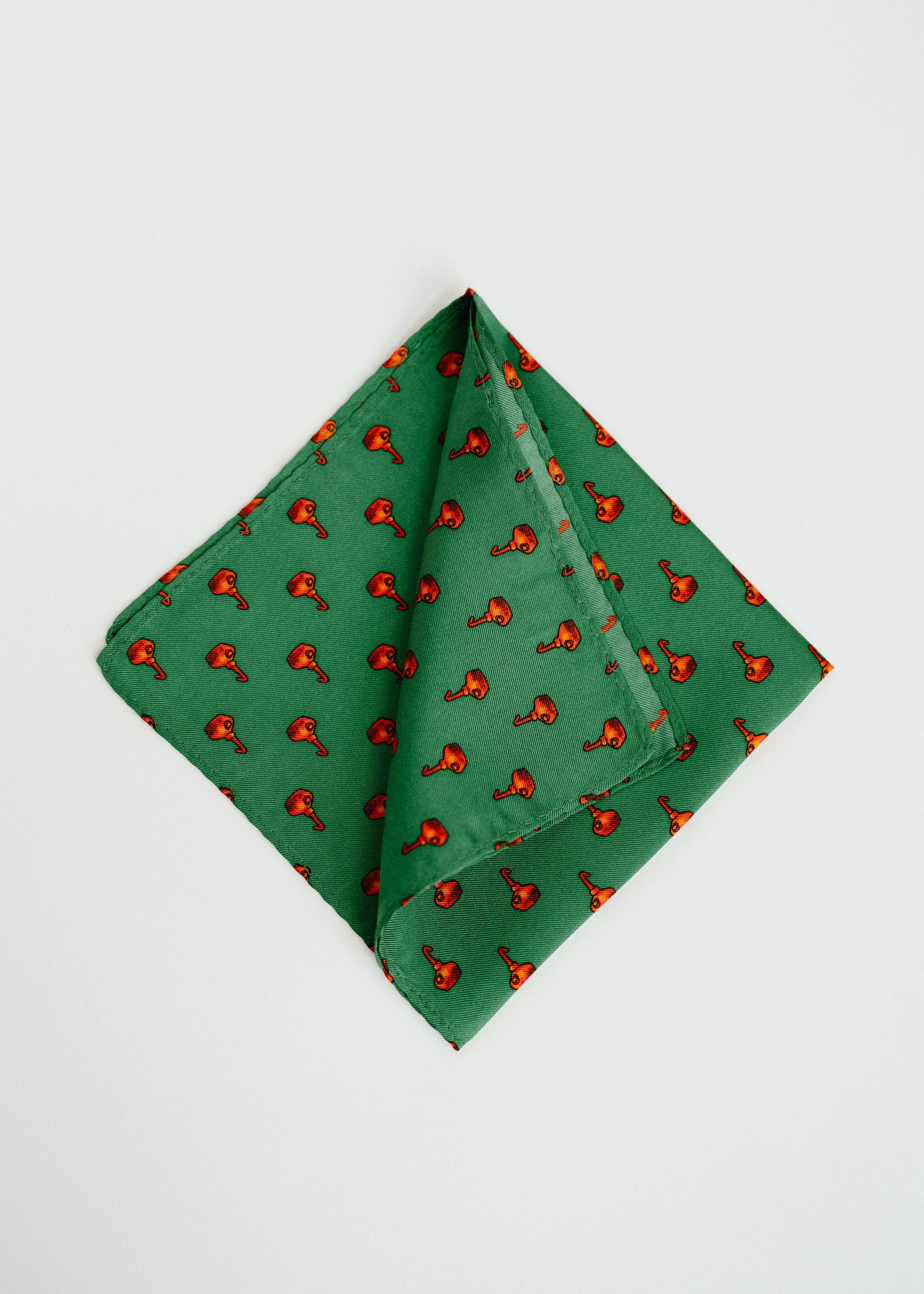 Copper Pot Still Pocket Square - Green