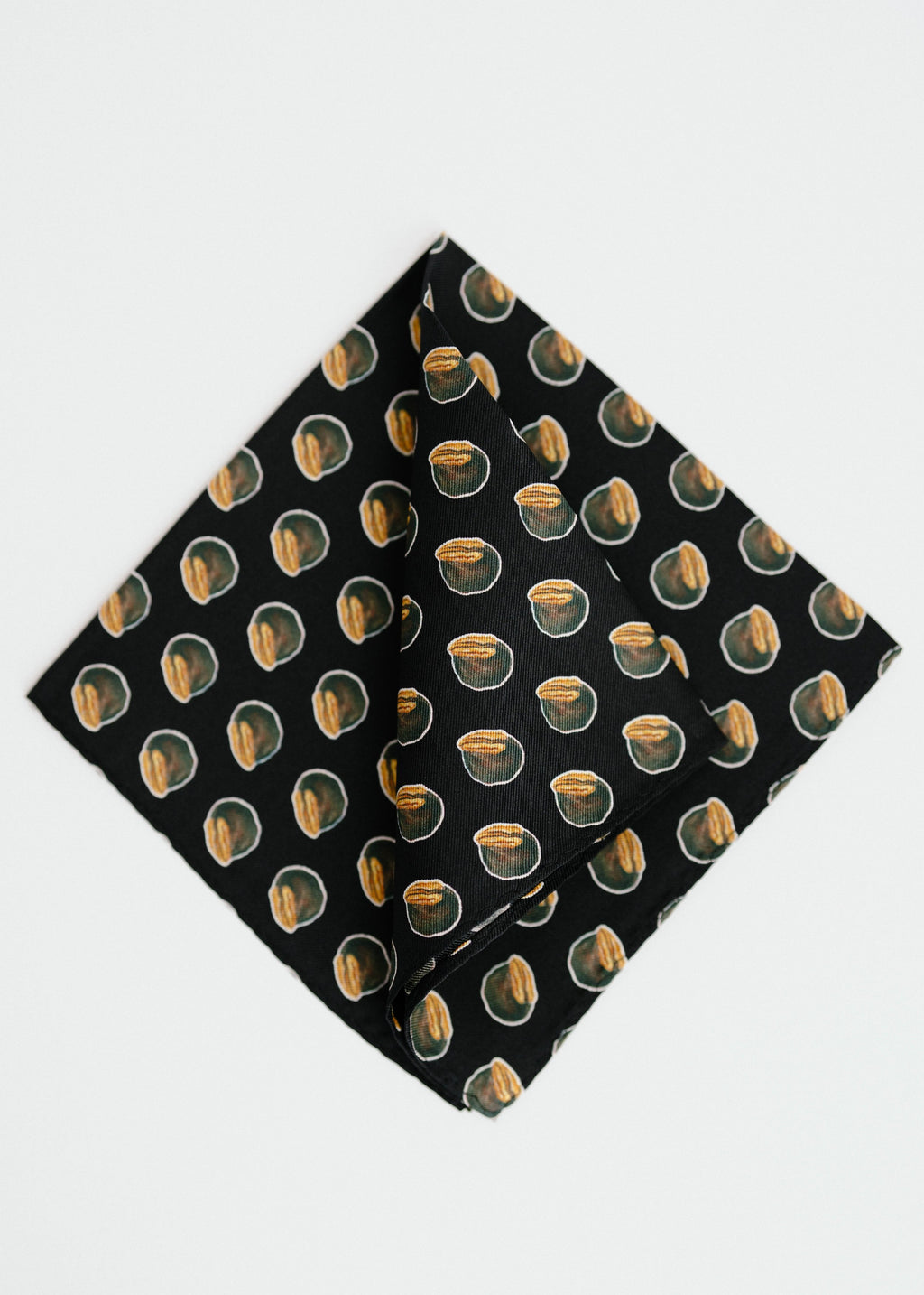 Bourbon Ball Pocket Square - Black