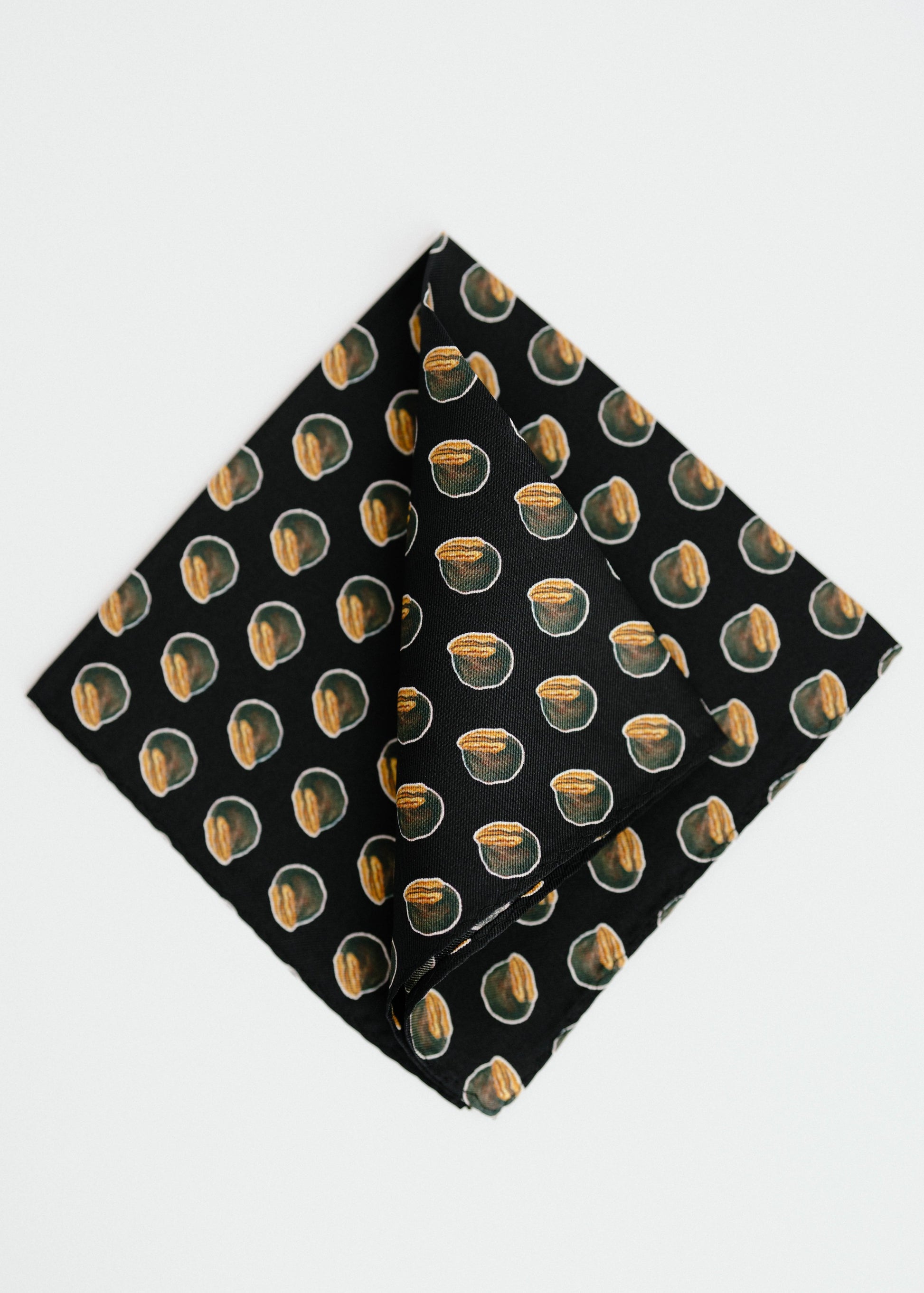 Bourbon Ball Pocket Square - Black
