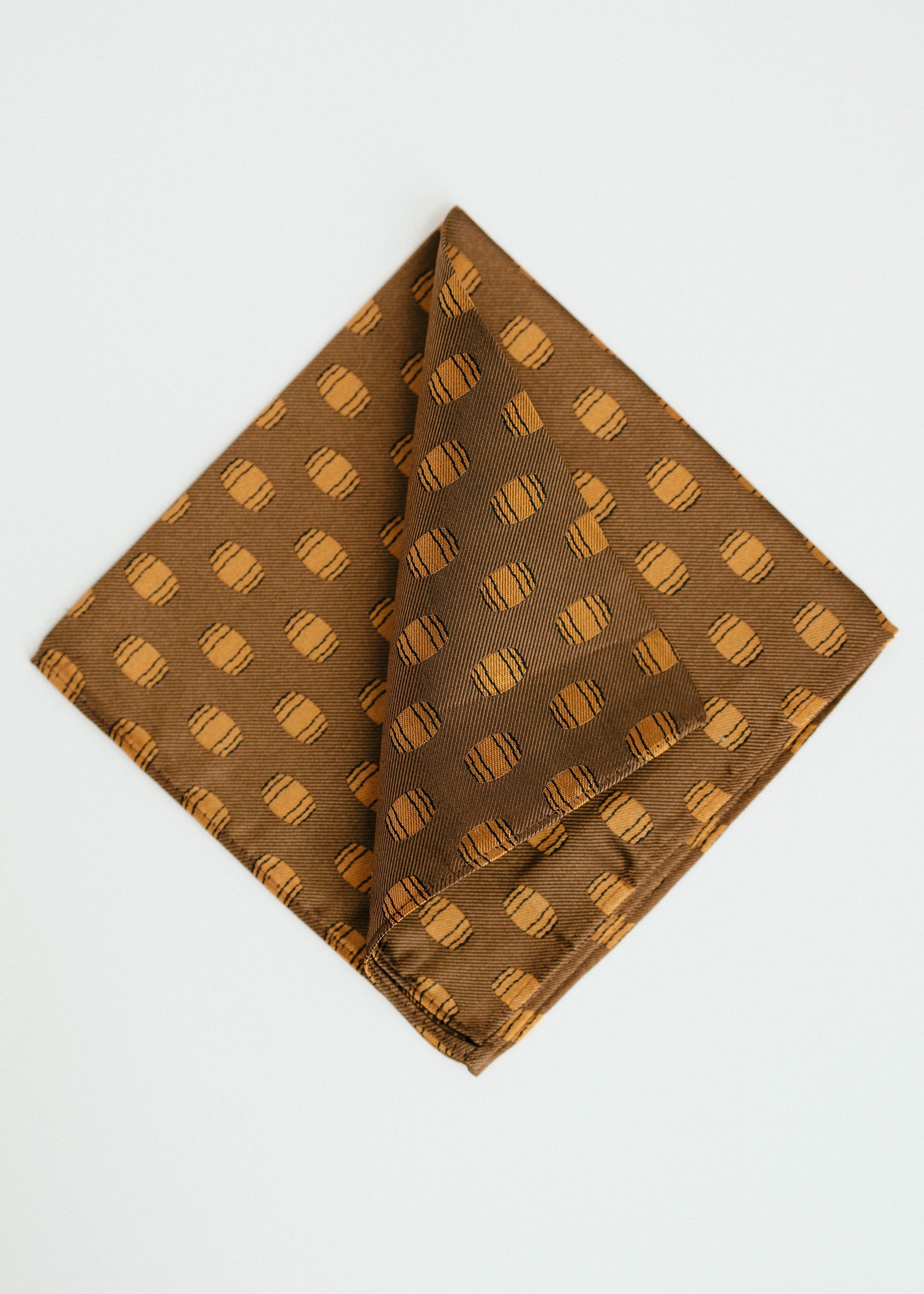 Bourbon Barrel Pocket Square - Brown