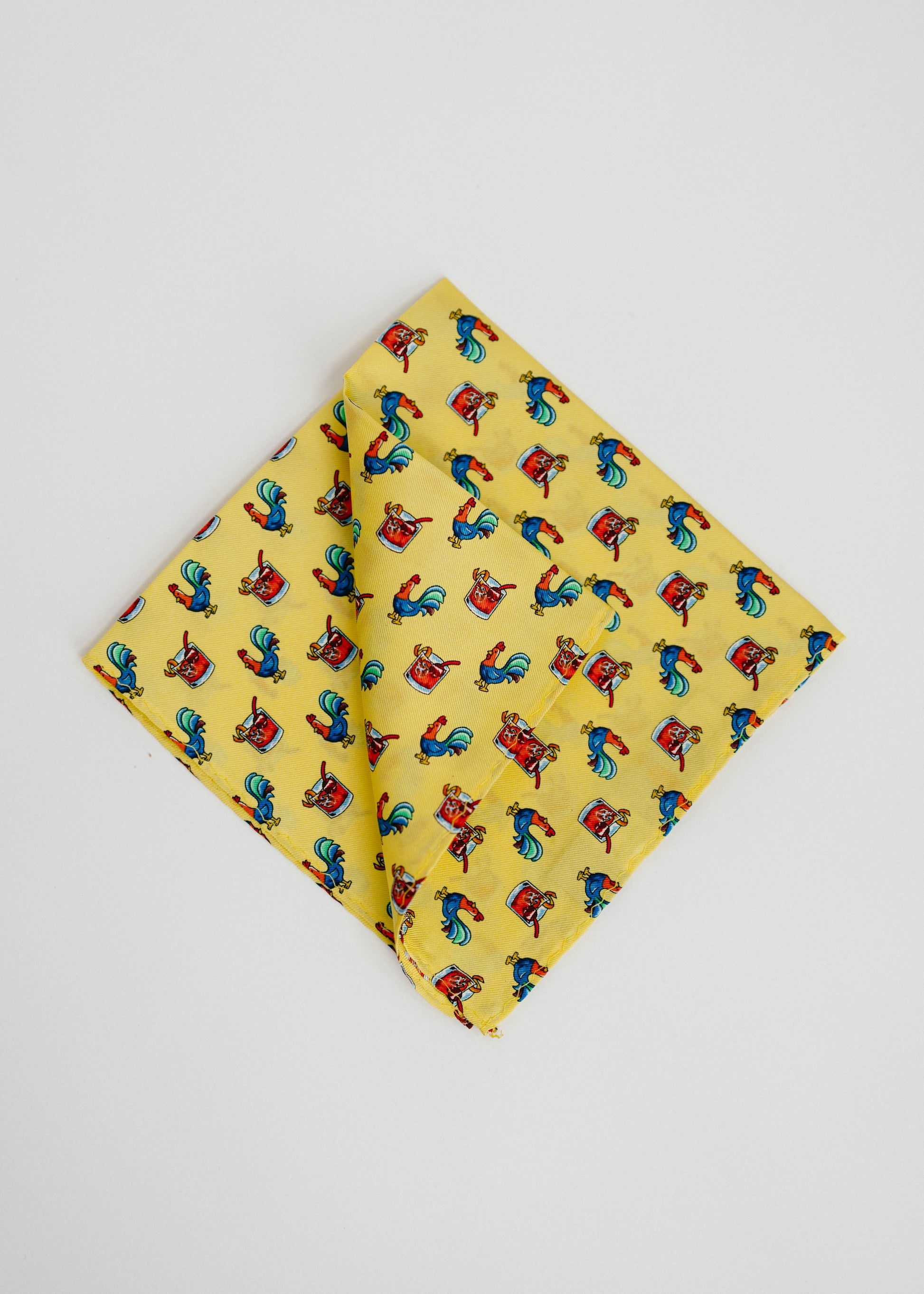 Cocktails Pocket Square - Yellow