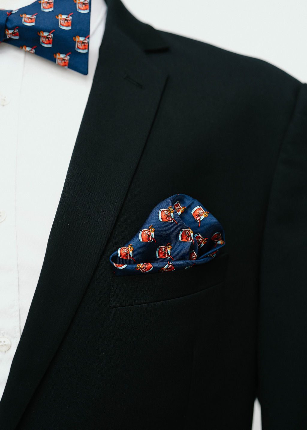 Old Fashioned Pocket Square - Navy