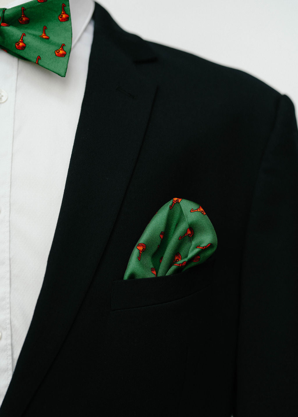 Copper Pot Still Pocket Square - Green