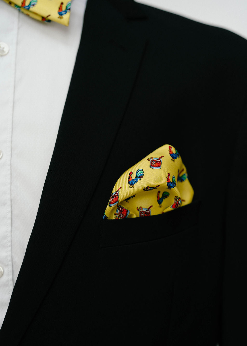 Cocktails Pocket Square - Yellow